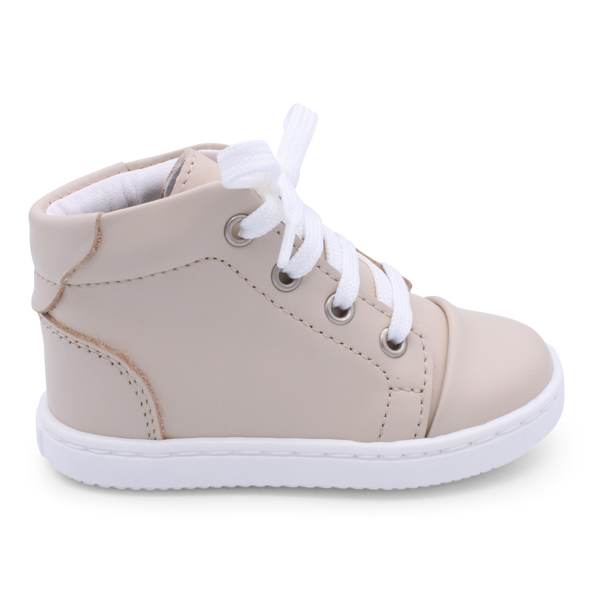 'Danilo' Boys Nude Leather High-Tops