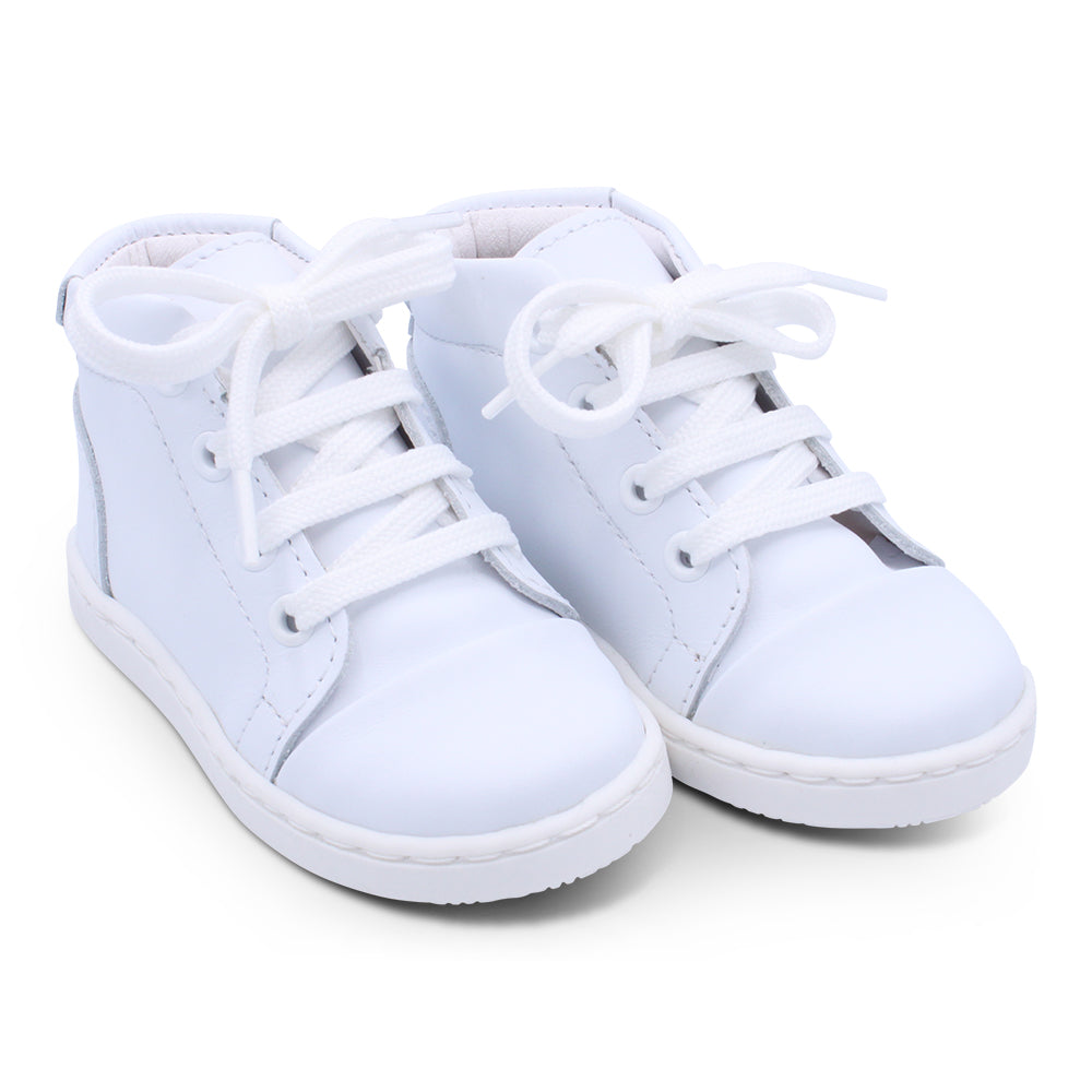 'Danilo' Boys White Leather High-Tops