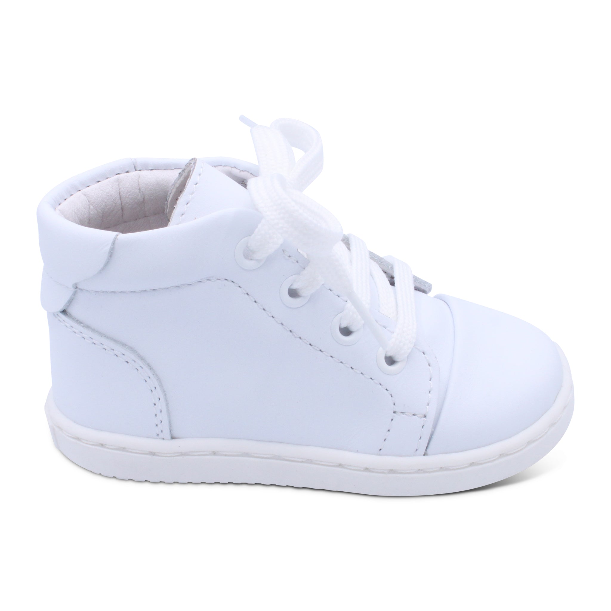 'Danilo' Boys White Leather High-Tops