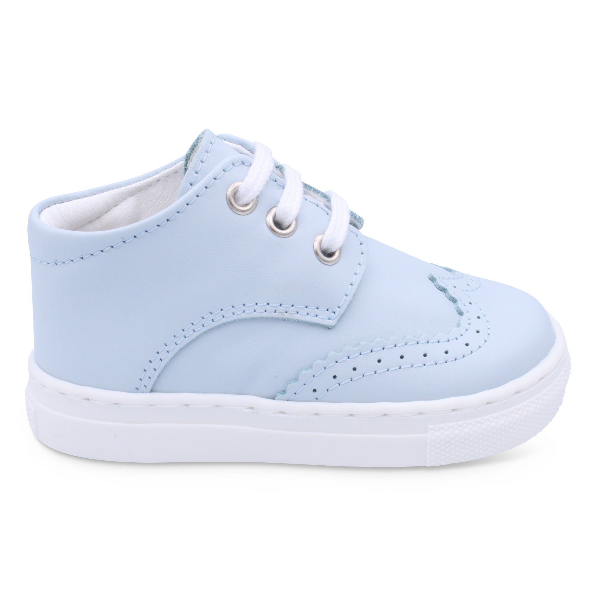 'Francisco' Boys Pale Blue Leather Brogue Trainers