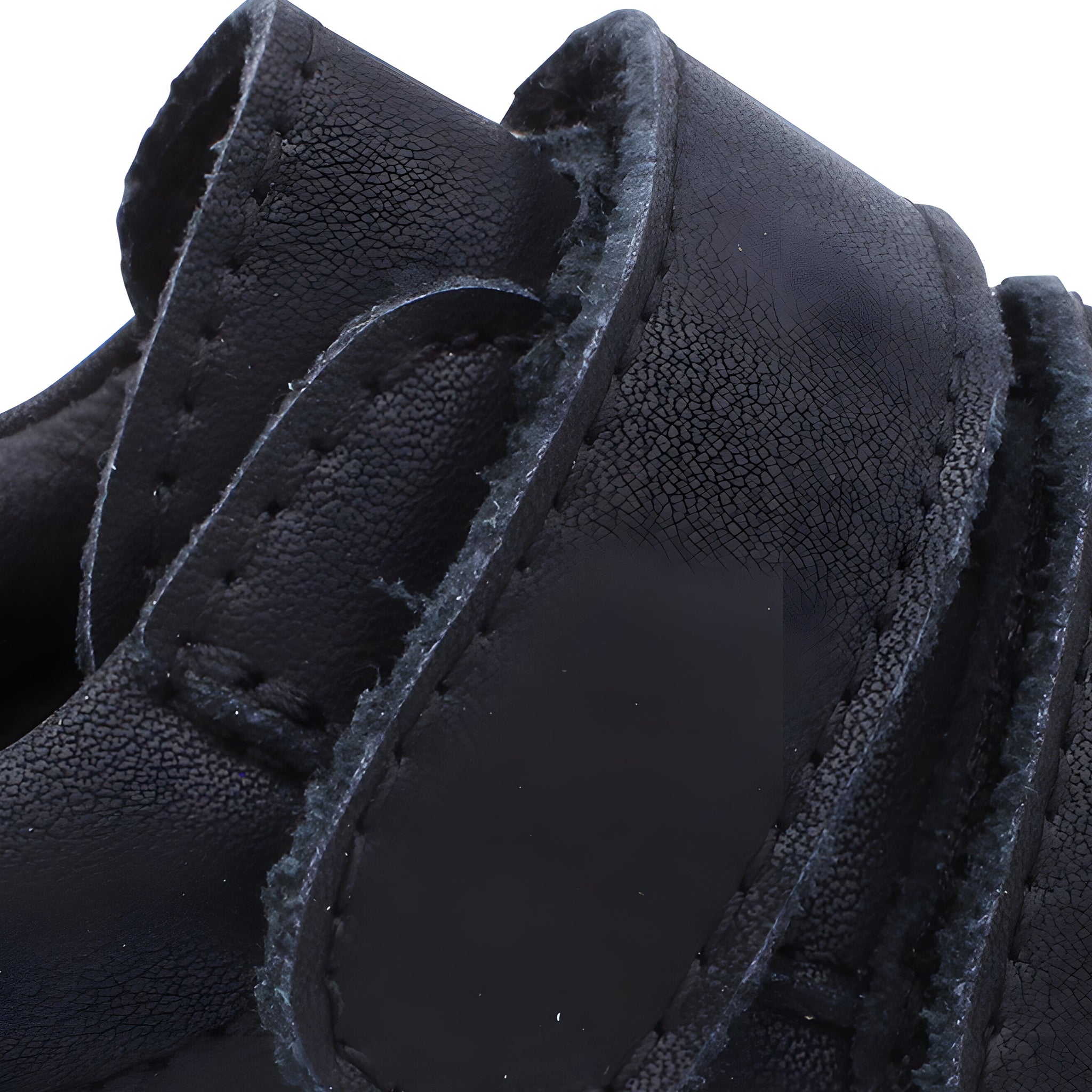 'Joao' Boys Black Leather Velcro School Shoes