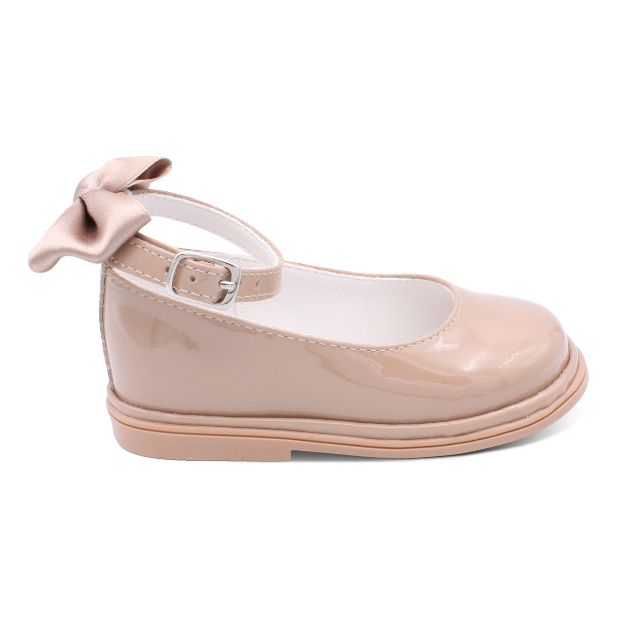 'Leonie' Girls Camel Patent Shoes