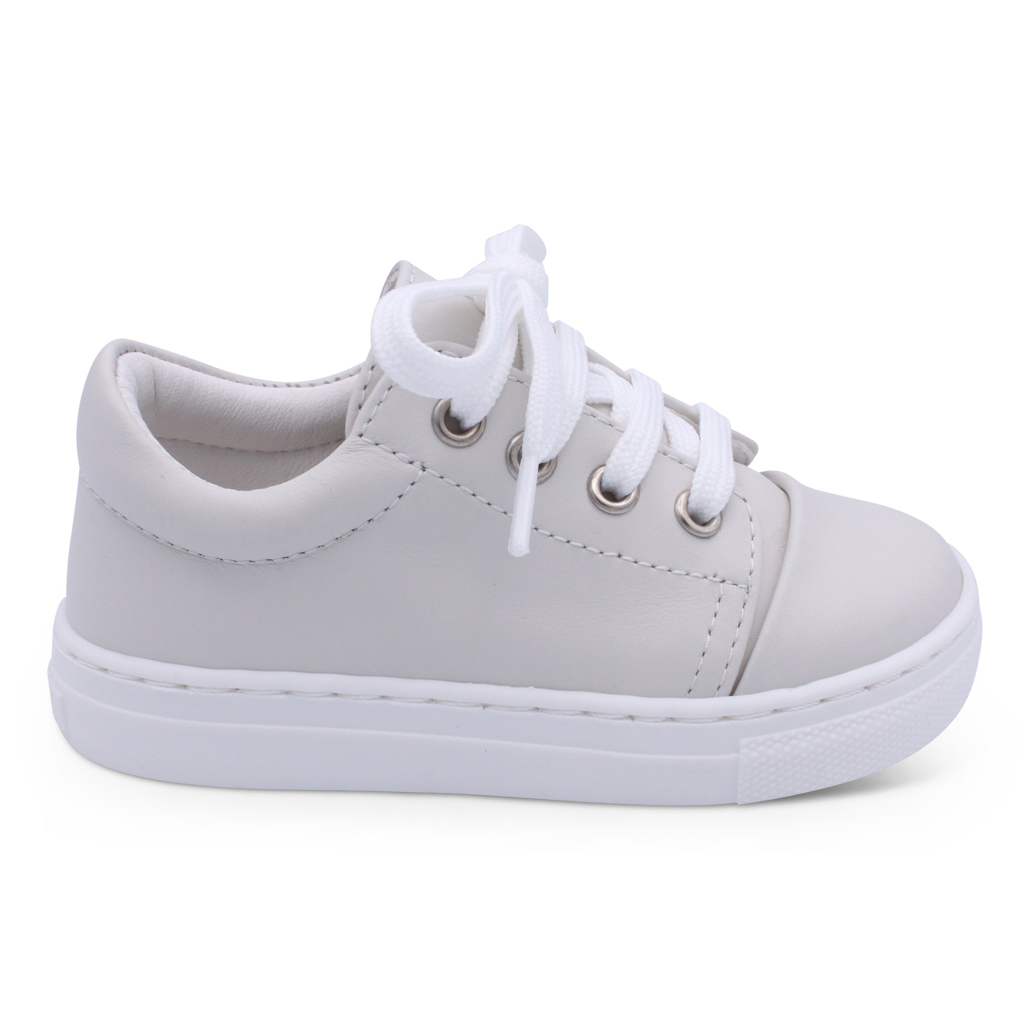 'Santiago' Boys Beige Leather Trainers