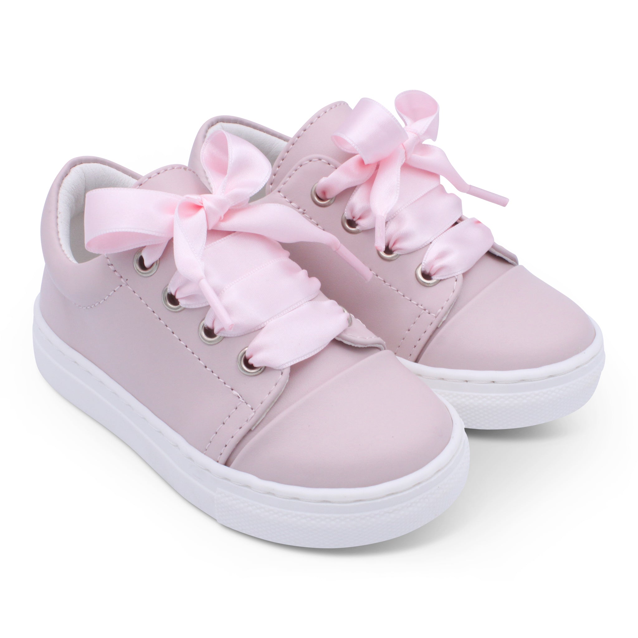 'Santi' Girls Pink Leather Trainers