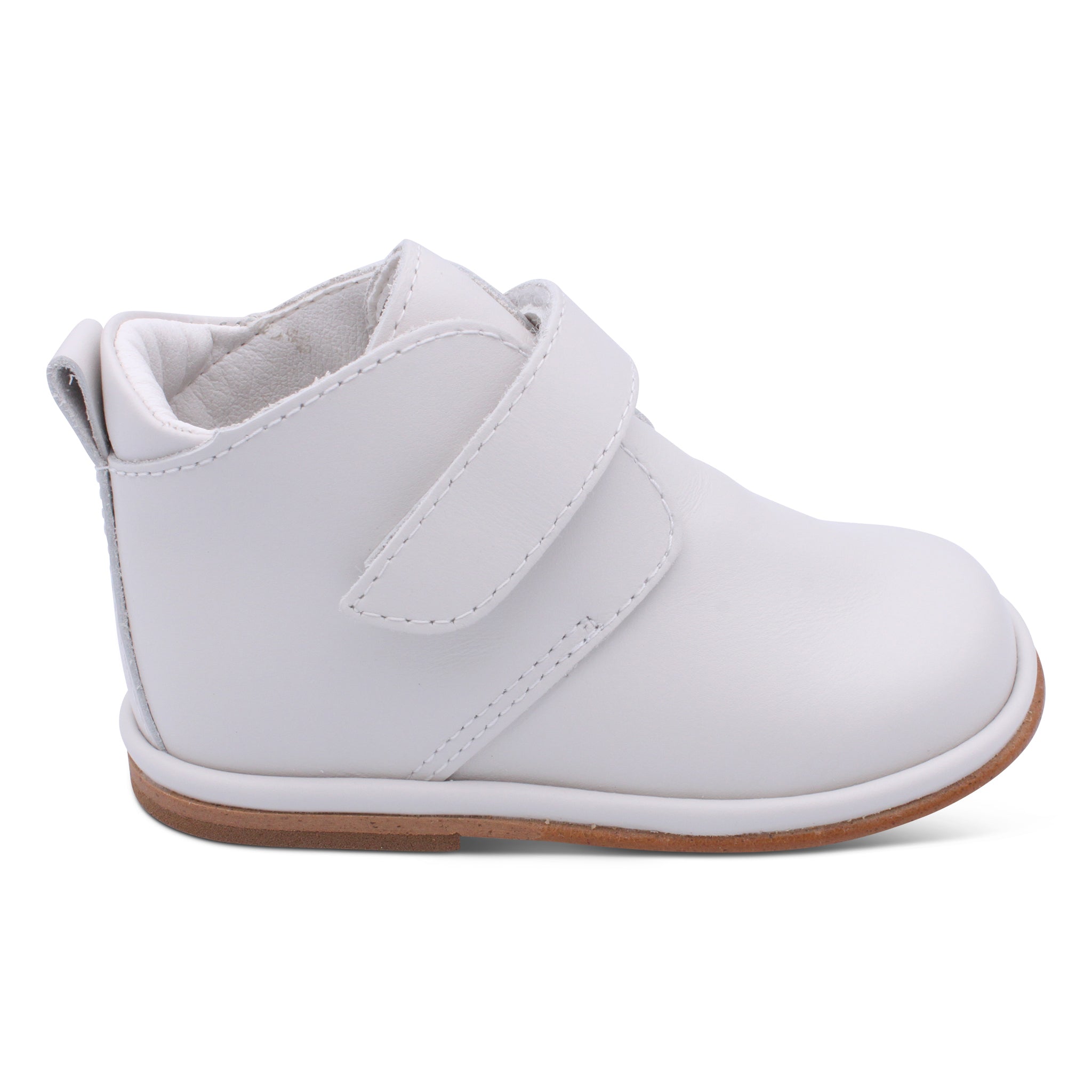 'Sergio' Boys Beige Leather Velcro Boots