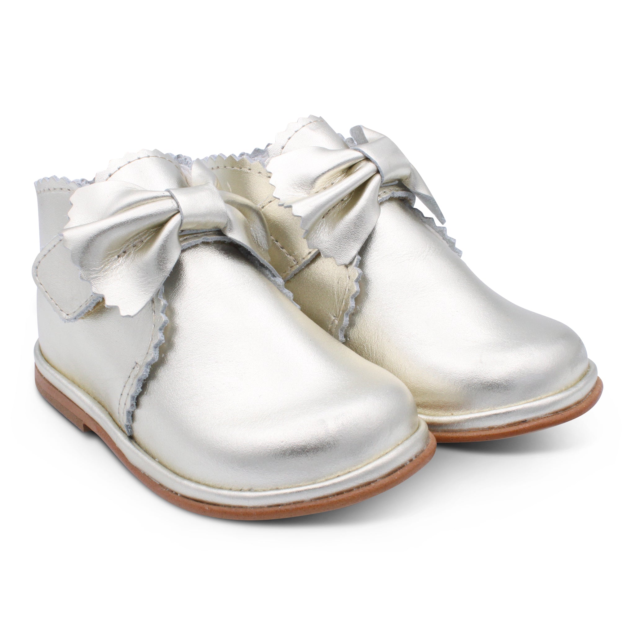 'Sharon' Girls Gold Velcro Boots