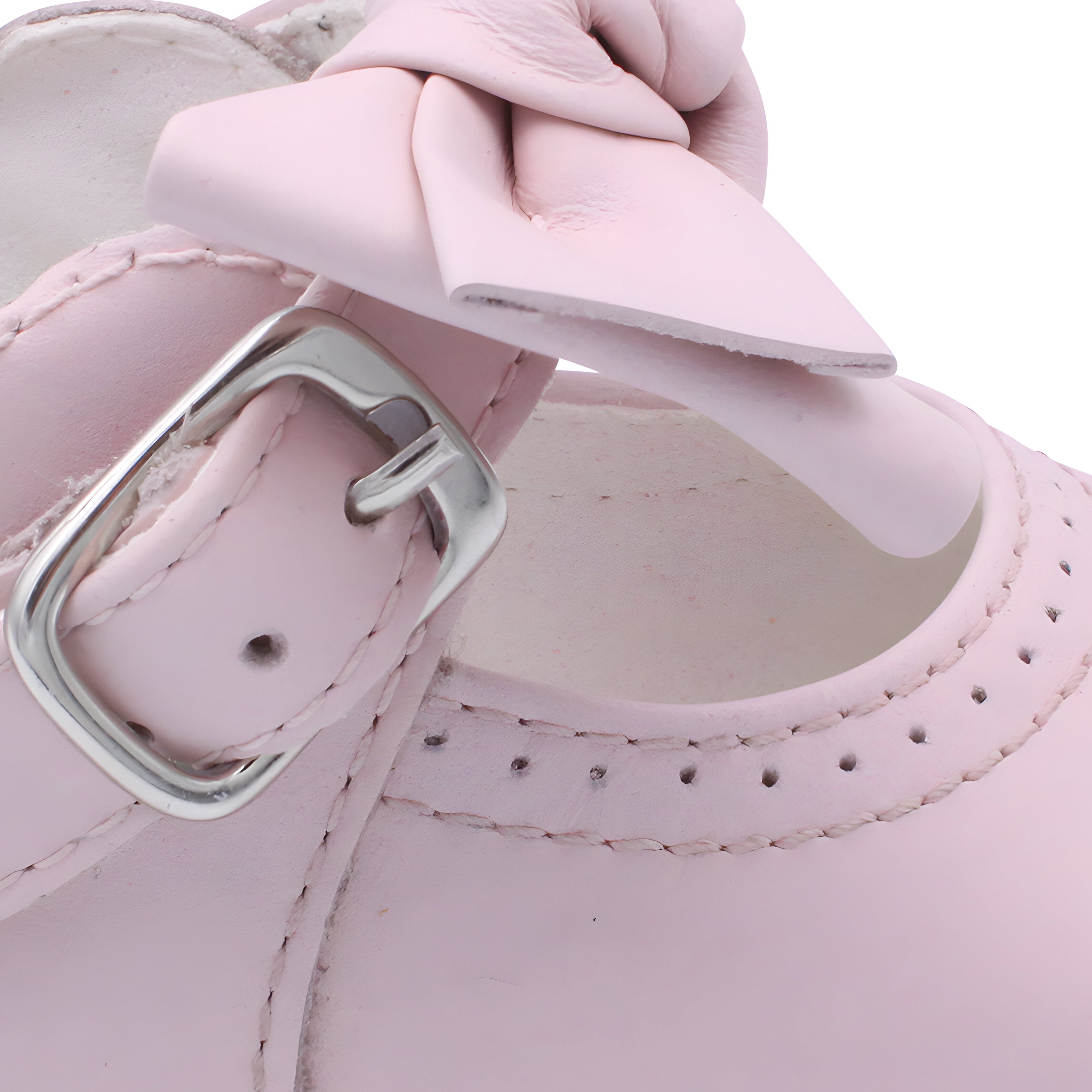 'Vitoria' Girls Pink Leather Bar Shoes