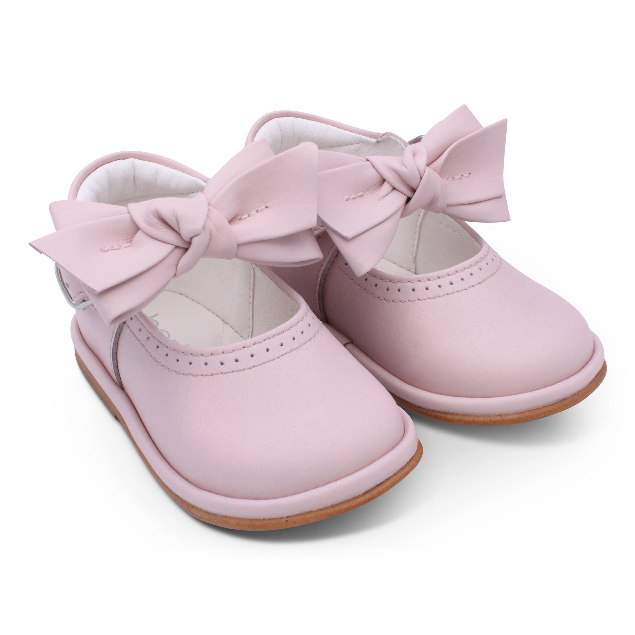 'Vitoria' Girls Pink Leather Bar Shoes