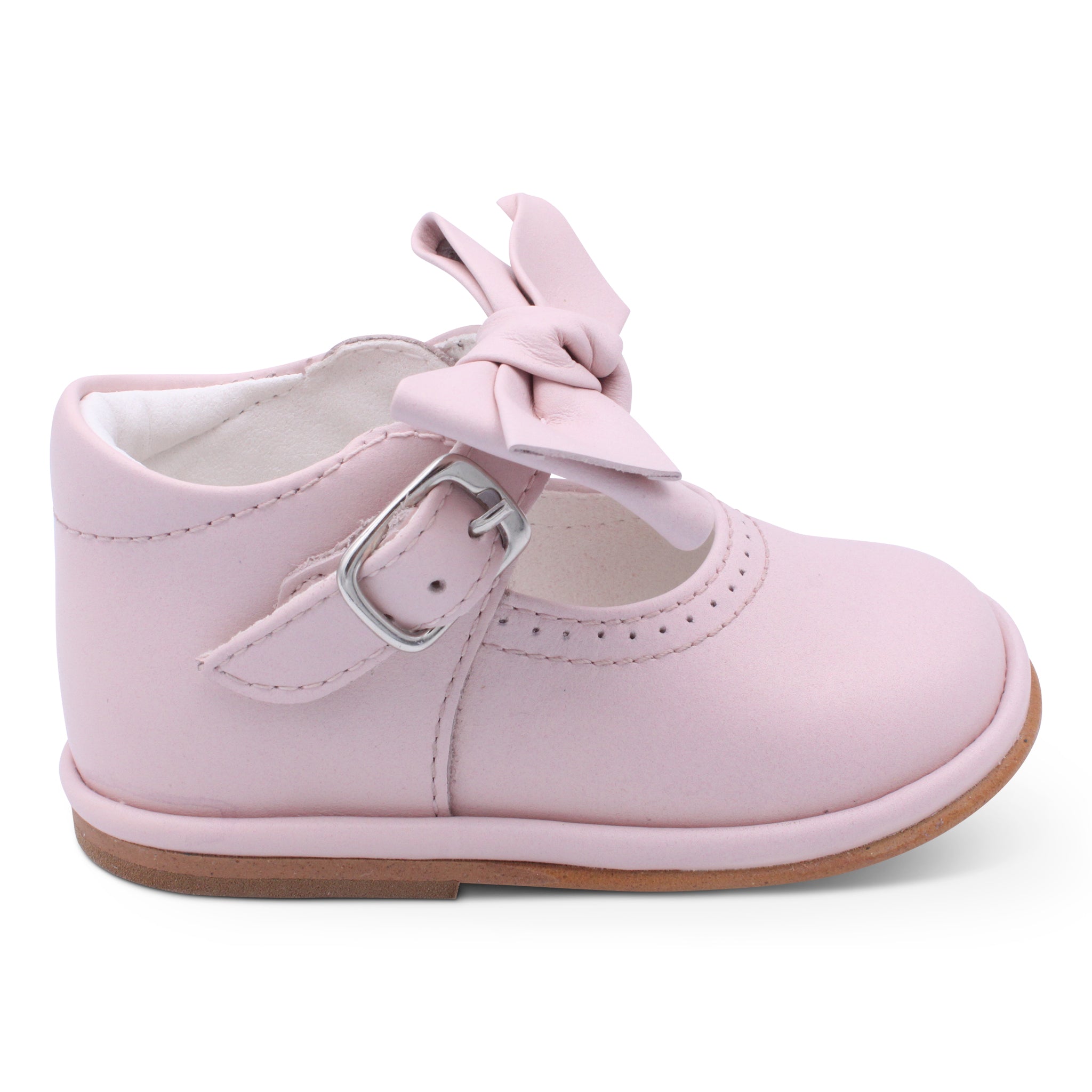 'Vitoria' Girls Pink Leather Bar Shoes