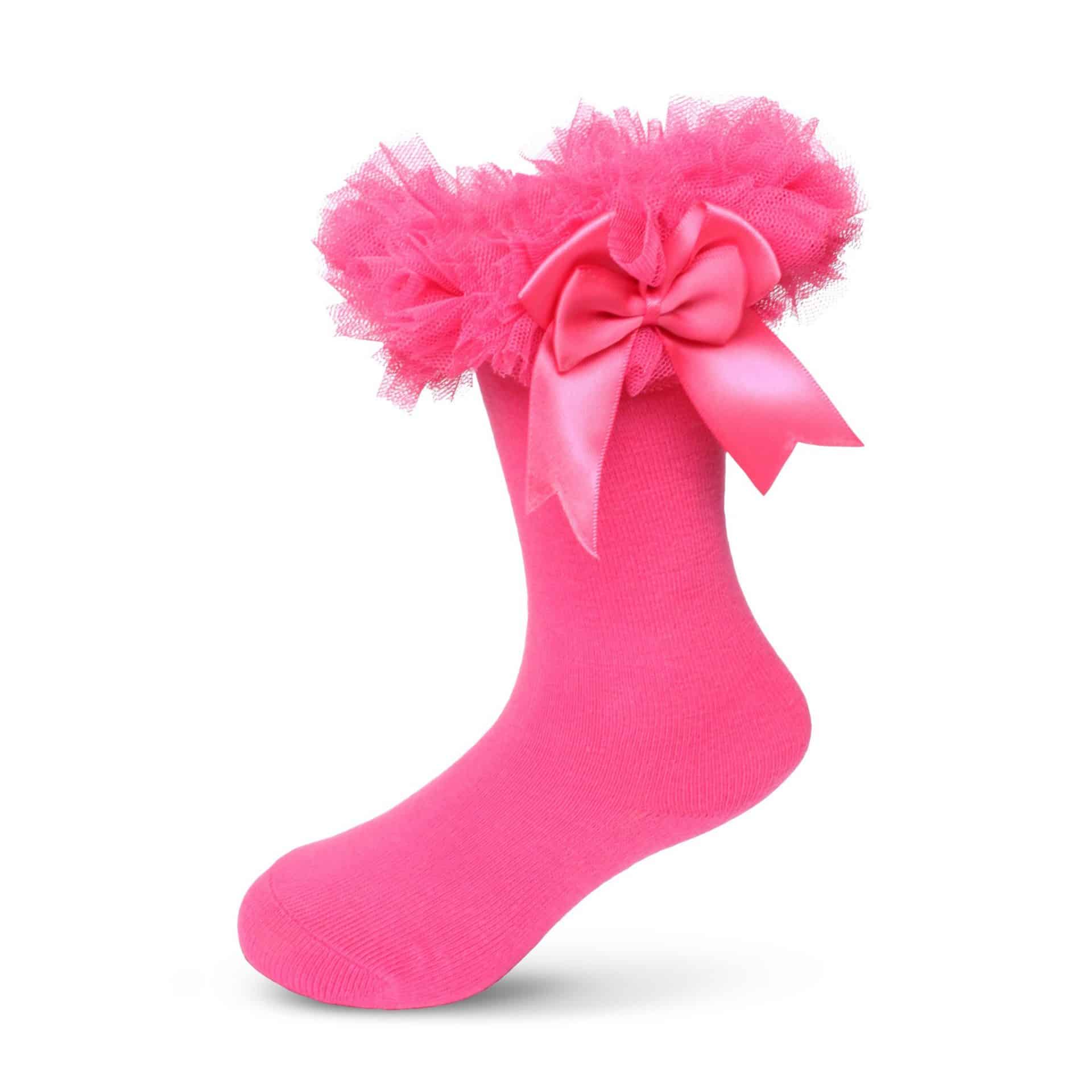 Knee High Frilly Bow Socks - Babyshoes