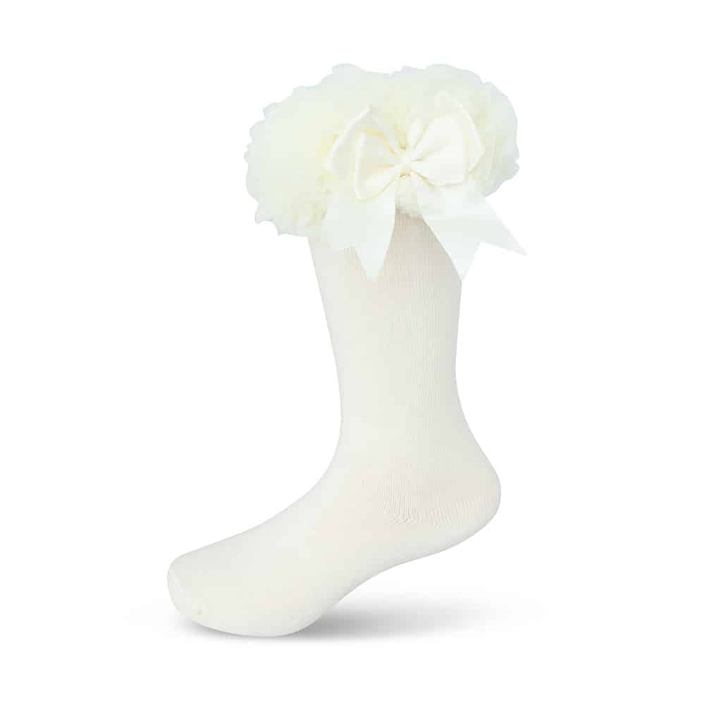 Knee High Frilly Bow Socks - Babyshoes