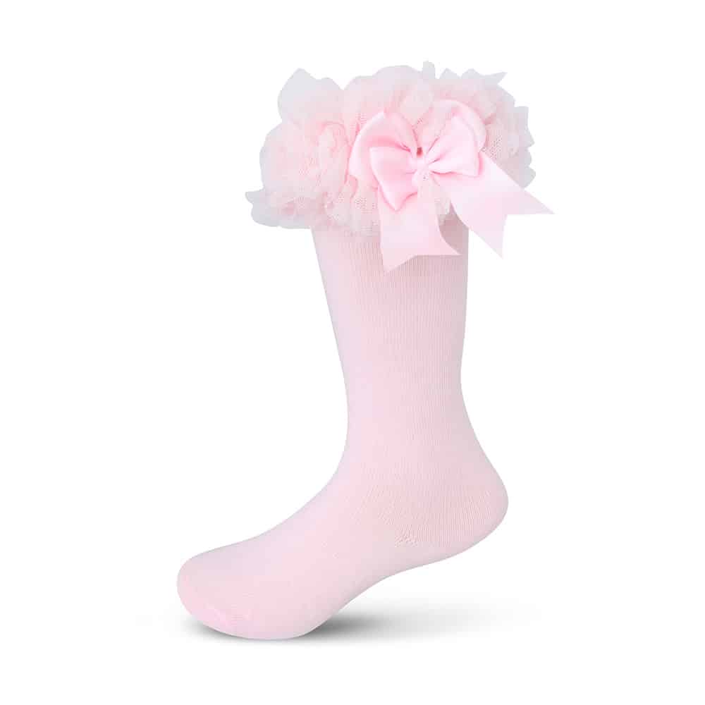 Knee High Frilly Bow Socks - Babyshoes