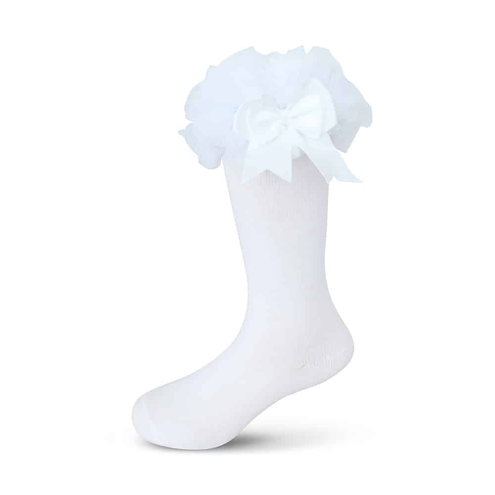 Knee High Frilly Bow Socks - Babyshoes