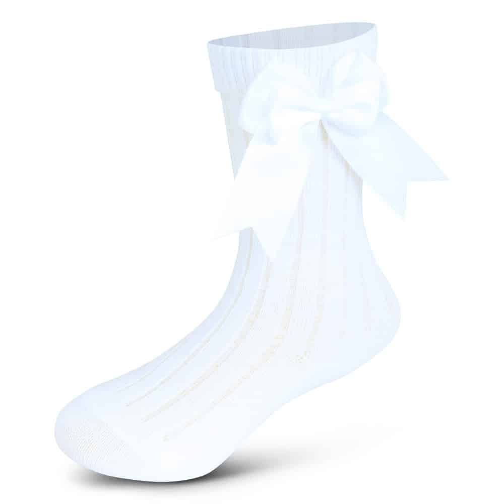 Ribbed Knee-High Bow Socks - Babyshoes