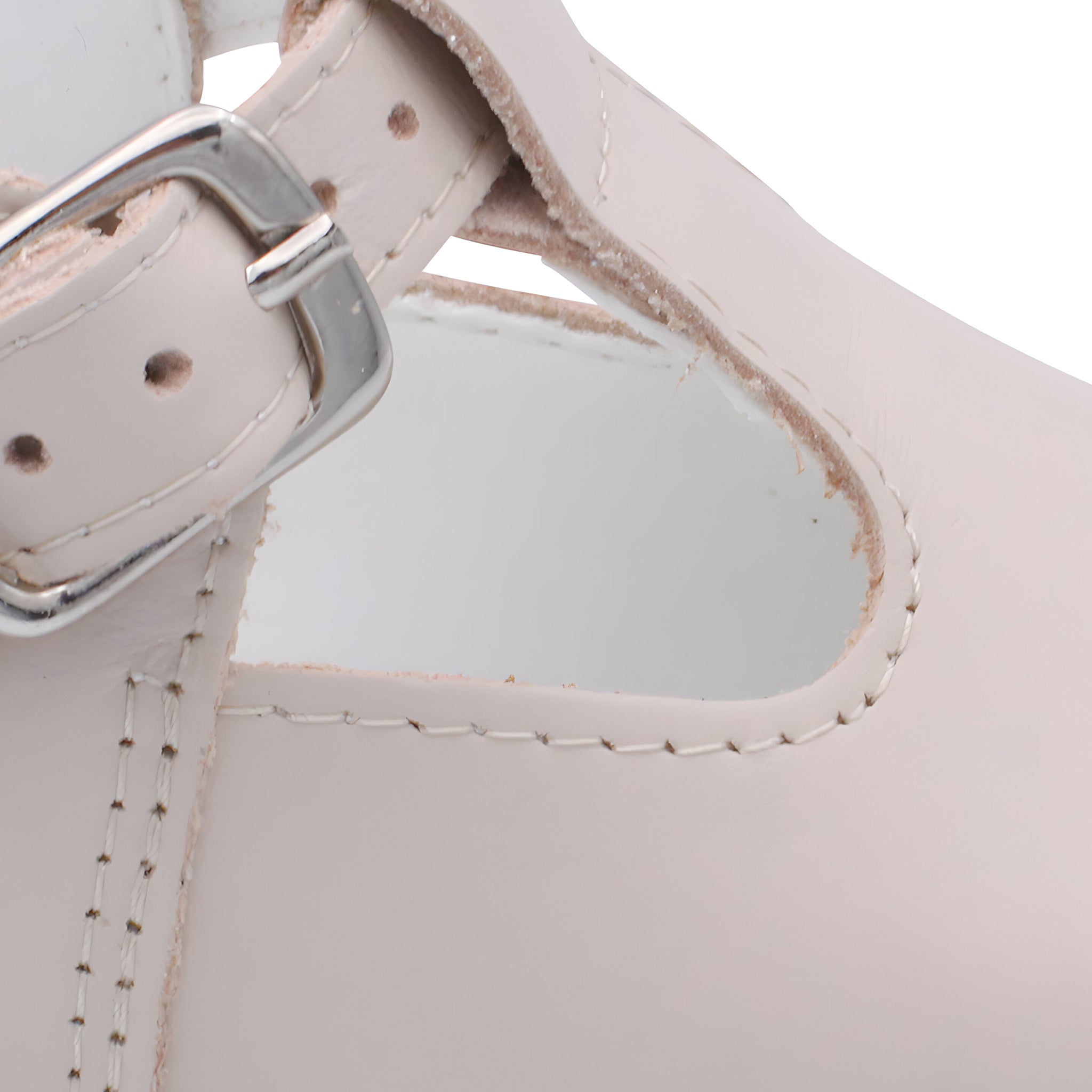 'Fernando' Boys Nude Leather T-Bar Shoes