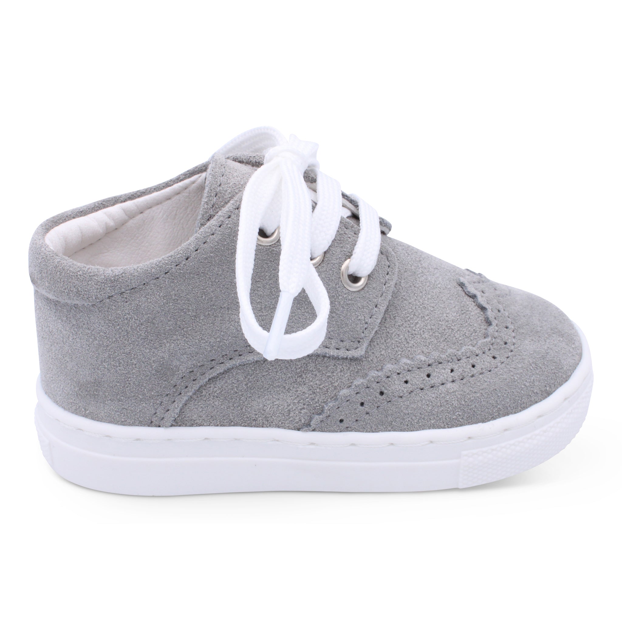 'Francisco' Boys Light Grey Suede Brogue Shoes