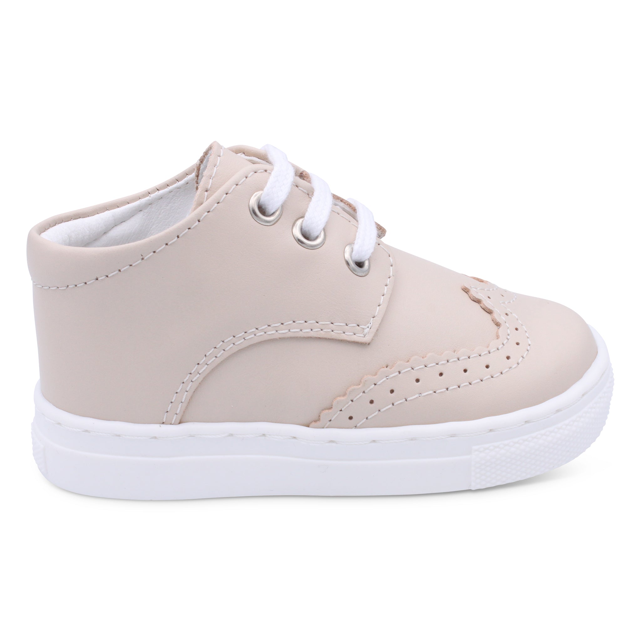 'Francisco' Boys Nude Leather Brogue Trainers