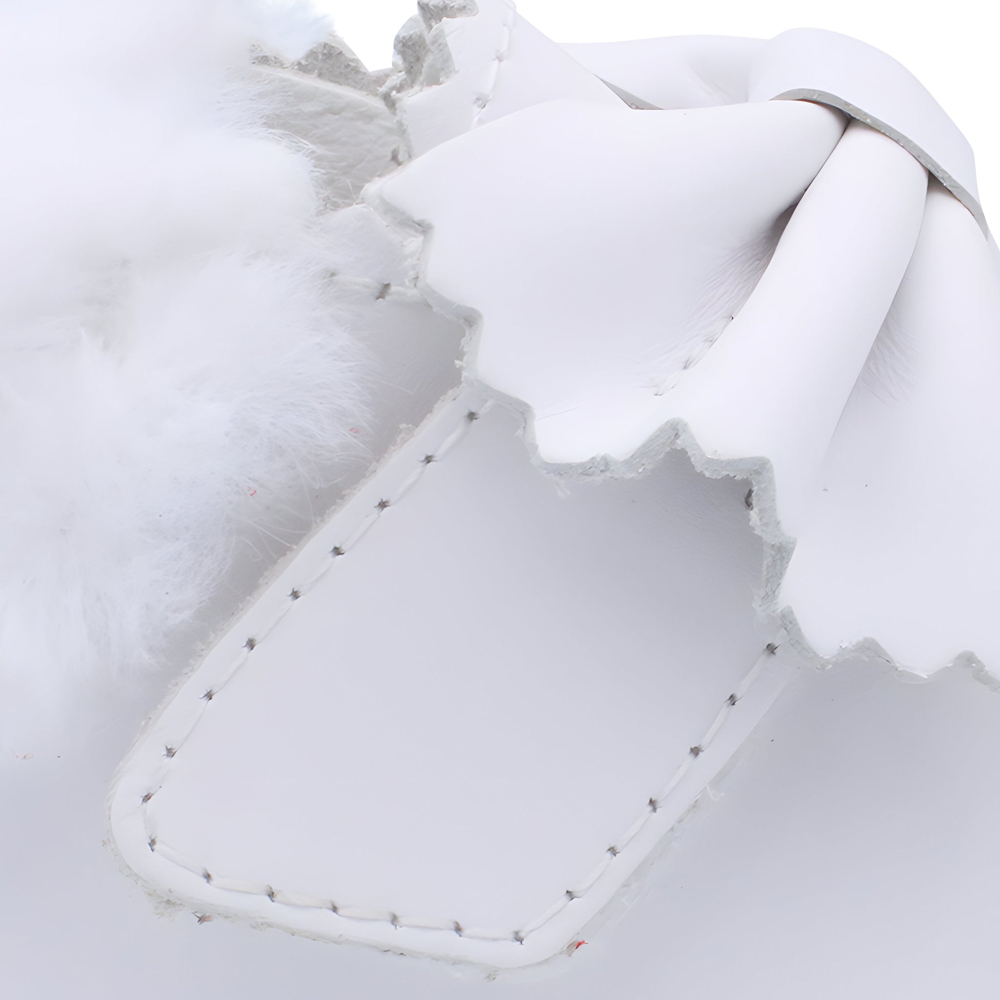 'Shania' Girls White Leather Fur Trim Velcro Boots