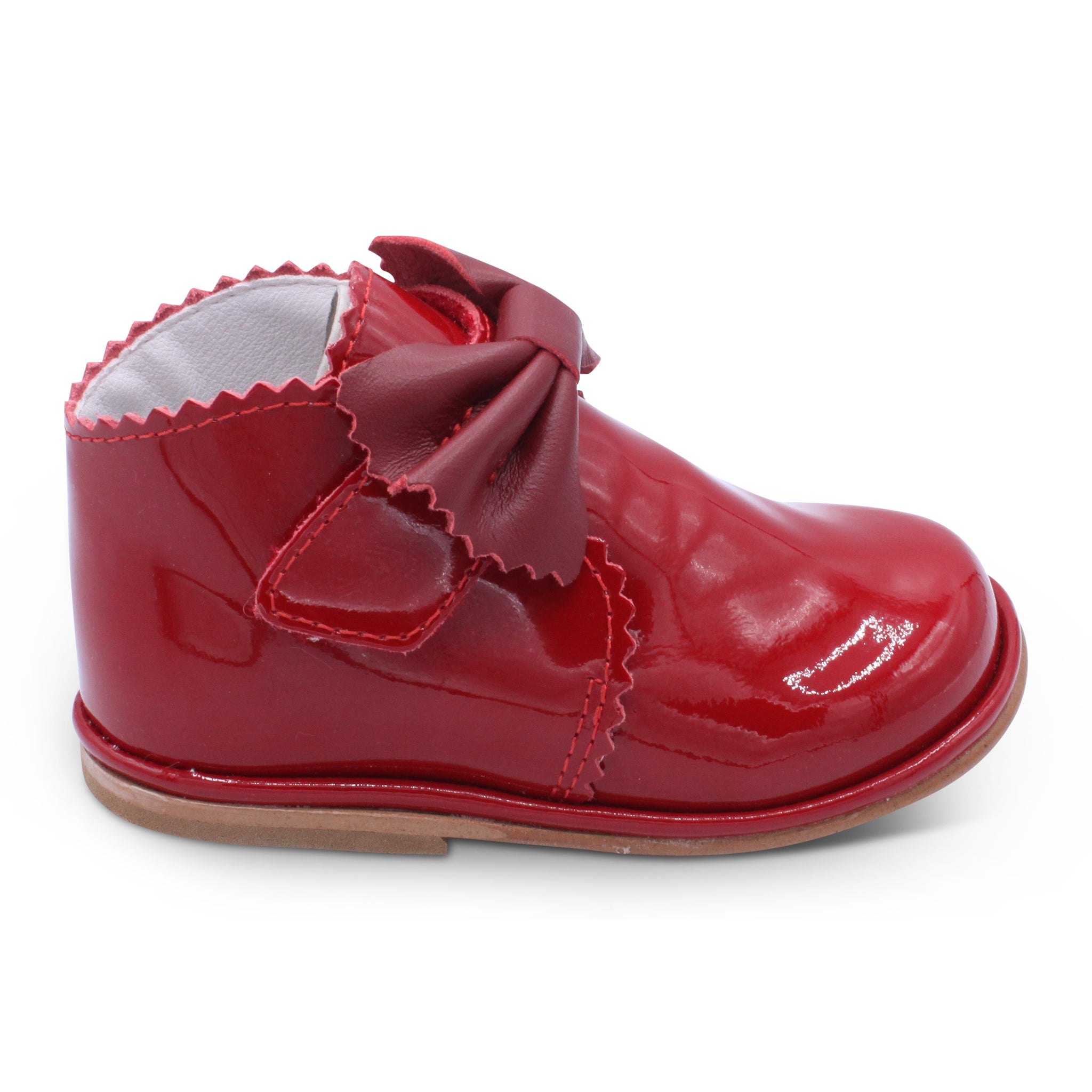 'Sharon' Girls Red Patent Velcro Boots - Main Image