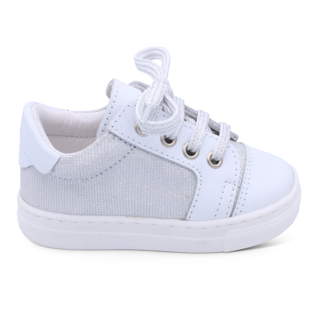 Siara' Girls White Leather Trainers Babyshoes