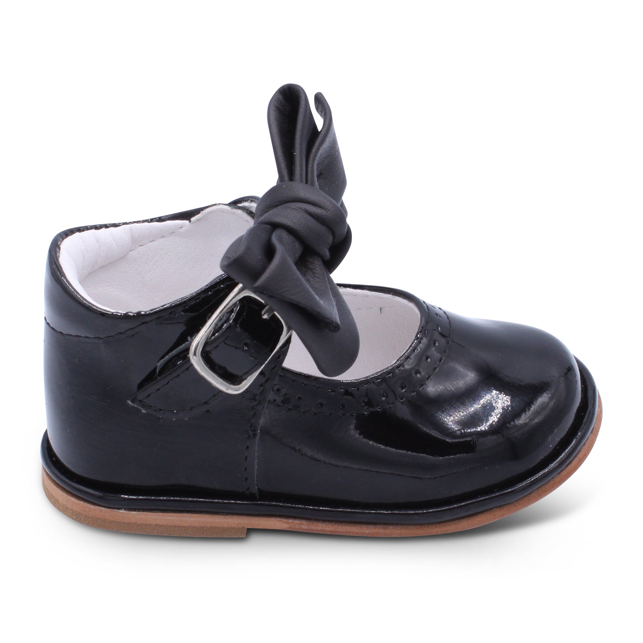 Vitoria' Girls Black Patent Bar Shoes Babyshoes